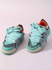 New Graffiti Design Breathable Anti-slip Soft Sole Children's Sneakers For Sports, Skateboarding Or Casual Wear. With Exquisite Lasting Craftsmanship And Foot Support Design. - Olive Green - View 5