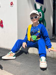 SHEIN Bộ Con Trai - Màu xanh lam - Xem 8