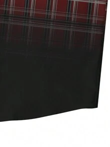 Manfinity Homme Men Plus Plaid Print Ombre Shirt Without Tee - Red - View 5