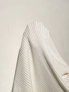 SHEIN Unity 高領短款毛衣背心&針織短褲&開襟衫 - 白色 - 查看 8