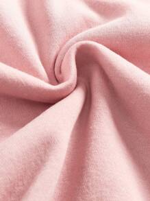 Tween Girl'S New Year Slogan Printed Round Neck Fleece Pullover - Baby Pink - View 6