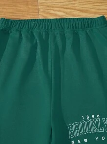 Teen Girls Letter Graphic Hoodie & Sweatpants - Multicolor - View 6