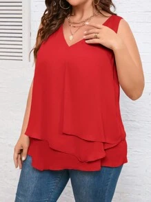 SHEIN Clasi Talla grande Camisa sin manga unicolor