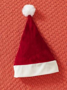 SHEIN 女嬰聖誕撞色領網眼下擺連身裙和帽子 - 彩色 - 查看 3