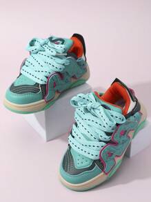 New Graffiti Design Breathable Anti-slip Soft Sole Children's Sneakers For Sports, Skateboarding Or Casual Wear. With Exquisite Lasting Craftsmanship And Foot Support Design. - Olive Green - View 3