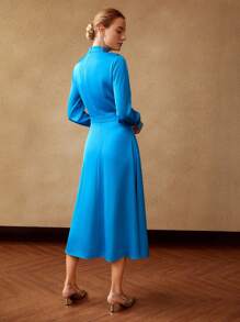 MOTF PREMIUM RUCHED MOCK-NECK DRESS