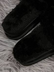 女性輕便金屬鏈拖鞋,青年秋冬拖鞋 - 黑色 - 查看 7