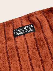 SHEIN Coolane Letter Patched Detail Tube Top - Rust Brown - View 4