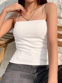 DAZY Solid Ruched Cami Top Tank Tops - Beige - View 8