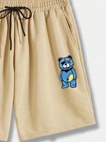 ROMWE MEN Street Life 男士卡通和字母圖案T恤和短褲 - 彩色 - 查看 8