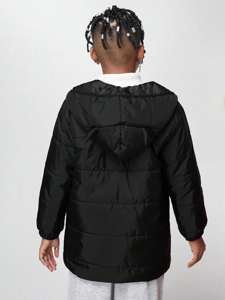 Tween Boy 3D Ear Design Zip Up Padded Coat
