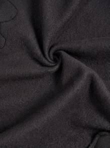 Teen Girls Slogan Graphic Drop Shoulder Sweatshirt - Black - View 7