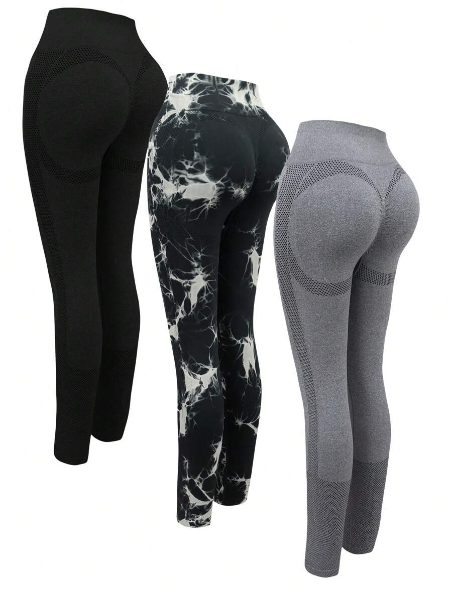 3pcs Nhuộm buộc Thắt lưng băng rộng Quần Xà cạp thể thao - Nhiều màu - Xem 1