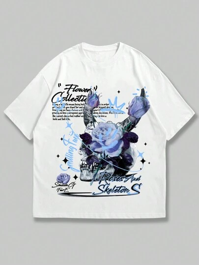 Street Life Men Floral & Slogan Graphic Tee, School