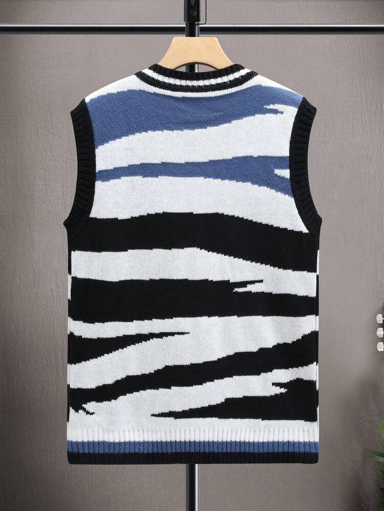 Men Colorblock Sweater Vest
