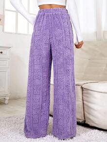 SHEIN EZwear High Waist Straight Leg Pants - Purple - View 2
