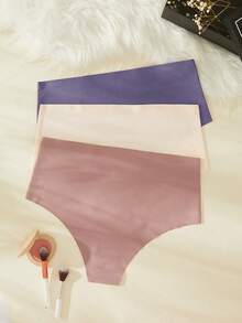 大碼3件水鑽愛心圖案無痕內褲