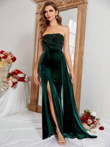 LOVE&LEMONADE 女士晚宴禮服裙（重工款） - 綠色 - 查看 4