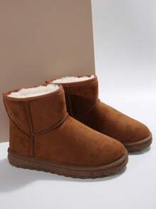 2025New Autumn/Winter Women Snow Boots, Versatile, Minimalist, Warm, Anti-Slip Short Shaft Female Boots,Fur Boots - Brown - View 5