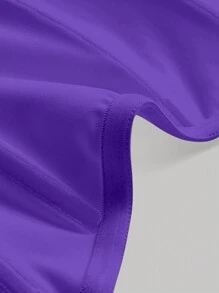 SHEIN MOD Xù Bandana Hem Lưới Ống ngọn - Màu tím - Xem 3