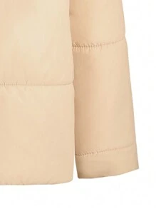 SHEIN Tween Girl Teddy Panel Padded Coat