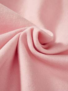 SHEIN Leap Crew Teen Girls' Pink Casual Cartoon Pattern Crew Neck Sweatshirt - Baby Pink - View 5