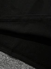 Extended Sizes 男士加大时尚标语图案短袖 T 恤，适合外出 - 黑色 - 查看 6