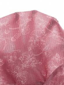 女嬰印花荷葉邊運動衫&喇叭褲 - 酒紅色 - 查看 7