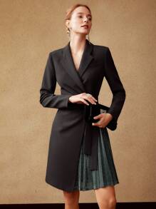 MOTF PREMIUM ROBE BLAZER PLISSÉE AVEC CEINTURE