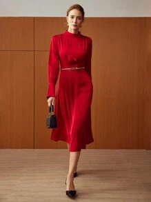 MOTF PREMIUM Vestido de vestir de cuello alto - Rojo - Ver 6