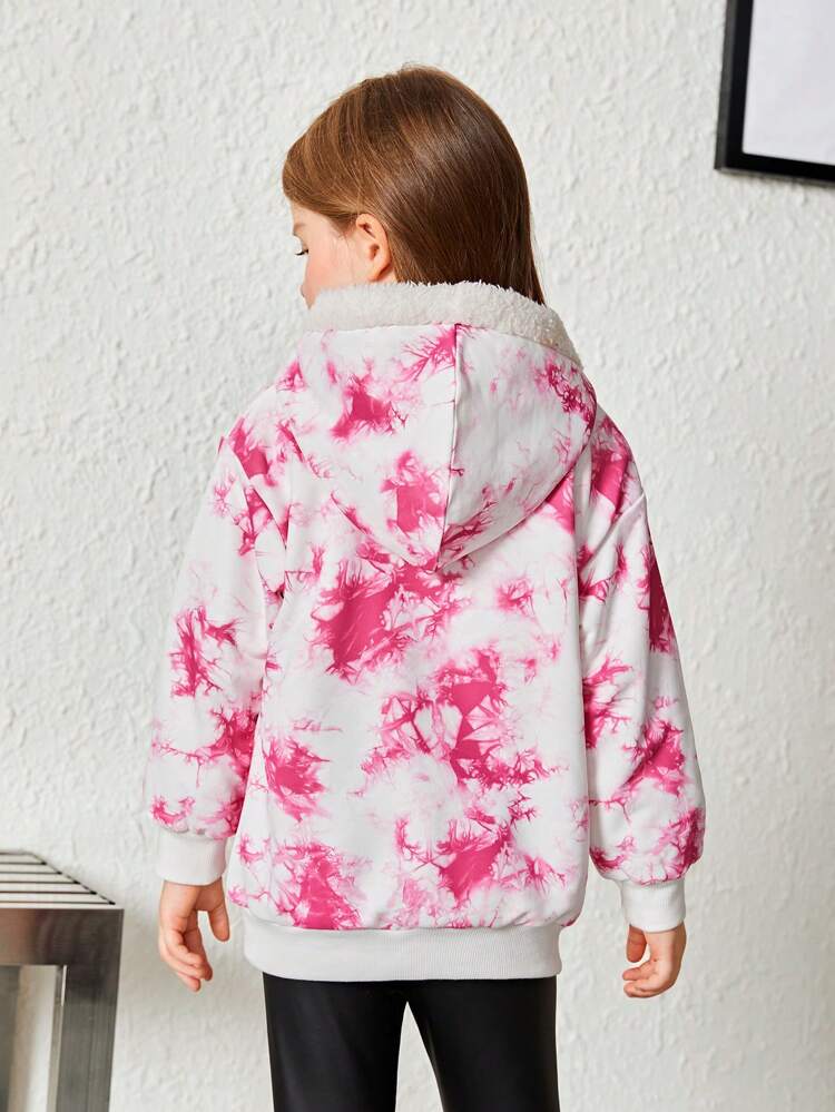 Young Girl Tie Dye Cartoon Graphic Drop Shoulder Sweatshirt, In Fall/Winter