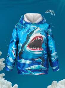 小男孩鲨鱼印花卫衣 - 藍色 - 查看 2