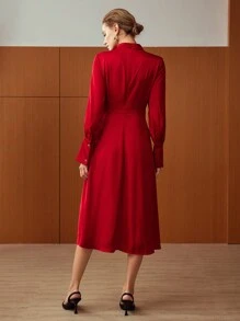 MOTF PREMIUM Vestido de vestir de cuello alto - Rojo - Ver 7