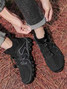 Women's climbing shoes laced sports shoes fashion black high-top flat shoes