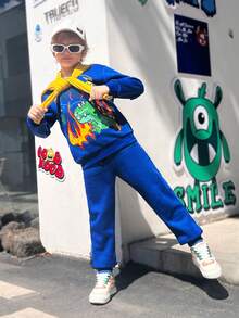 SHEIN Bộ Con Trai - Màu xanh lam - Xem 5