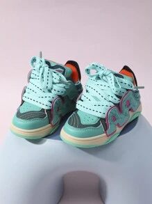 New Graffiti Design Breathable Anti-slip Soft Sole Children's Sneakers For Sports, Skateboarding Or Casual Wear. With Exquisite Lasting Craftsmanship And Foot Support Design. - Olive Green - View 4