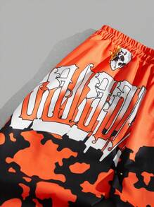 ROMWE MEN Street Life Nam Ngôi sao Đồ họa Chữ cái Eo dây rút Quần - Nhiều màu - Xem 5