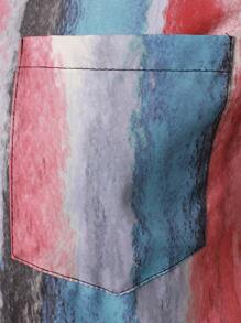 男士筆刷圖案口袋貼布襯衫 - 彩色 - 查看 5