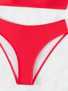 Bộ bikini Bandeau Appliques - Đỏ - Xem 4