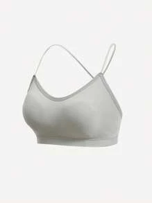 Simple Seamless Bralet - Grey - View 6