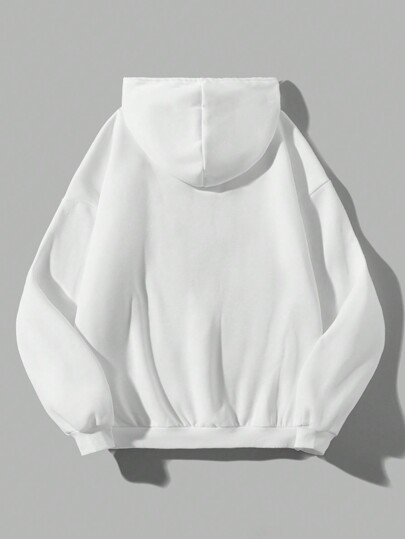 SHEIN Qutie Sudadera Con Capucha De Manga Larga Con Eslogan De Gato Y Diseño Casual Y Sencillo Para Mujer, Adecuada Para Otoño E Invierno