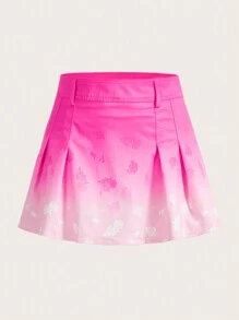 SHEIN ICON 漸層印花半身裙 - 粉色 - 查看 2