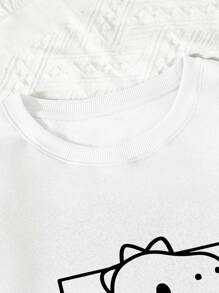 SHEIN EZwear 卡通圖案加絨內裏運動衫