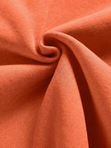 男嬰字母圖案加絨內裏運動衫 - 橘色 - 查看 4