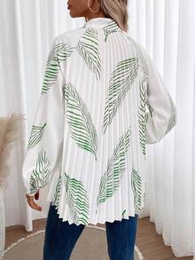 Breezaya 樹葉印花前紐扣襯衫 - 白色 - 查看 4