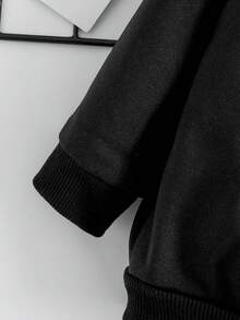 Baby Boy Slogan and Basketball Print Pullover & Sweatpants - Black - View 6