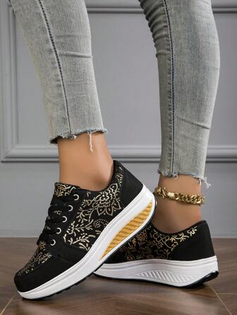 Fall/Winter Women's Casual Sports Shoes, Wedge Heel & Thick Sole Walking Shoes, Fashionable, Comfortable And Light,Sneakers For Women