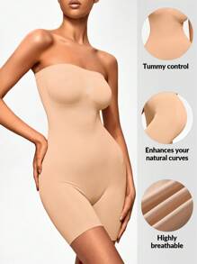 SHAPORA Body fajas unicolor tubo - Beis - Ver 2