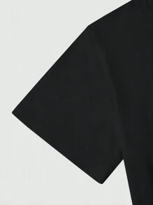 Manfinity Homme Men Seagull Graphic Print Tee & Drawstring Waist Sweatpants - Black - View 5