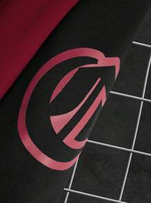 Aesthetic Post 男士大码字母圖案撞色條紋飾邊飛行員夾克無連帽衫 - 彩色 - 查看 4